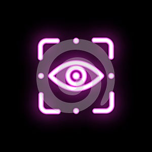 Eye scan neon icon. Simple thin line, outline vector of mix icons for ui and ux, website or mobile application