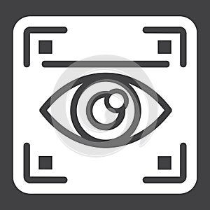 Eye scan solid icon, security and iris scanner