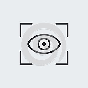 Eye scan vector icon, eye security lock symbol. Modern, simple flat vector illustration for web site or mobile app