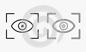 Eye scan vector icon, security check symbol. Retina scan simple symbol. Modern, simple flat vector illustration for web