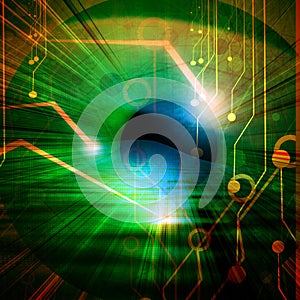 Eye scanned by security software