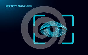 Eye scanner 3D authorisation technology concept. Biometric data safety recognition. Modern identity database system