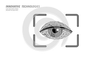 Eye scanner 3D authorisation technology concept. Biometric data safety recognition. Modern identity database system