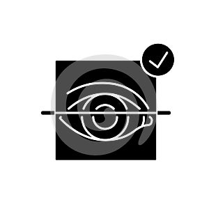 Eye scanner black glyph icon