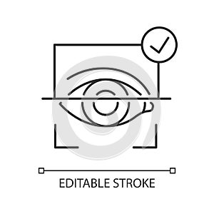 Eye scanner pixel perfect linear icon