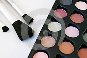 Eye-shadow and brushes