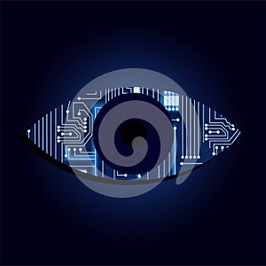 Eye shape with electronic circuit