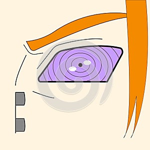Eye Sharingan. Flat design style vector illustration.