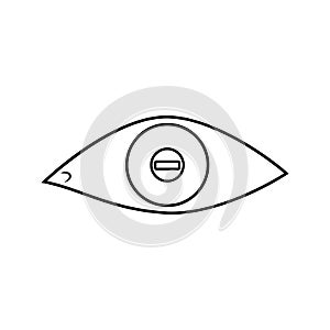 eye with short-sightedness problems icon. Element of cyber security for mobile concept and web apps icon. Thin line icon for