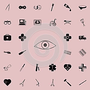 eye with short-sightedness problems icon. Medicine icons universal set for web and mobile photo