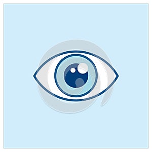 Eye Simple Blue Health Icon Vector Ilustration