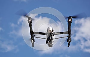 CAMERA DRONE: White Clouds & Blue Sky Background