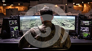 The Eye in the Sky: Military Drone Operator Monitoring and Controlling Army Drones, Generative AI