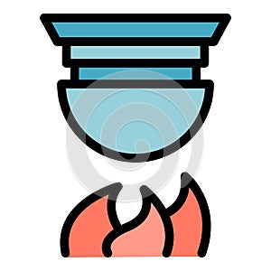 Eye smoke detector icon vector flat