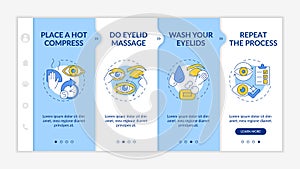 Eye surgery blue and white onboarding vector template