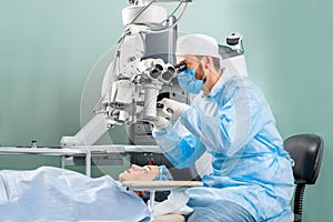 Eye surgery at the operating room