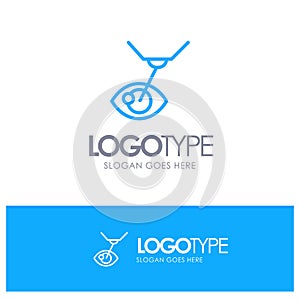 Eye Surgery, Eye Treatment, Laser Surgery, Lasik Blue Outline Logo Place for Tagline photo