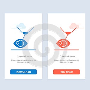 Eye Surgery, Eye Treatment, Laser Surgery, Lasik  Blue and Red Download and Buy Now web Widget Card Template photo