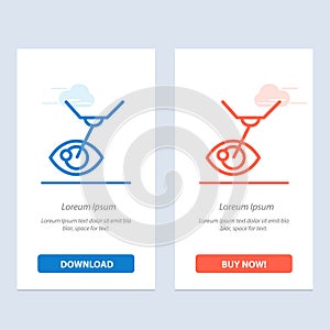 Eye Surgery, Eye Treatment, Laser Surgery, Lasik  Blue and Red Download and Buy Now web Widget Card Template photo