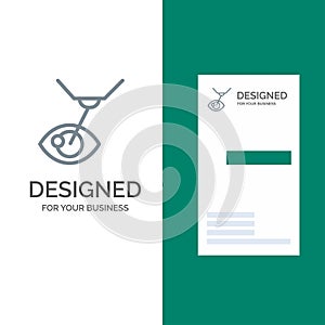 Eye Surgery, Eye Treatment, Laser Surgery, Lasik Grey Logo Design and Business Card Template photo