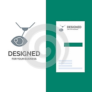 Eye Surgery, Eye Treatment, Laser Surgery, Lasik Grey Logo Design and Business Card Template photo