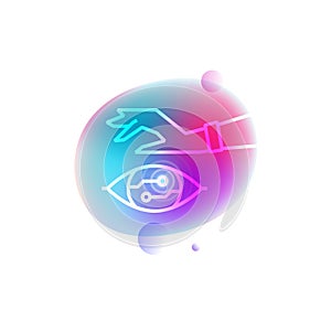 Eye tap augmentation neon icon