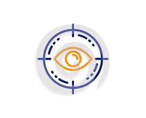 Eye target line icon. Oculist clinic sign. Optometry vision. Vector