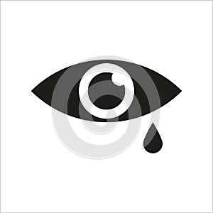 Eye with tear icon vector illustration