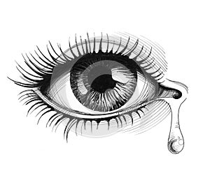 Eye and tear photo