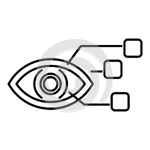 Eye tech overview icon outline vector. Breakdown solitary