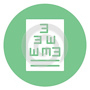 Eye Test Chart Isolated Vector icon which can be easily modified or edit