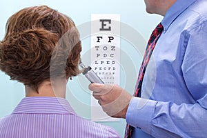 Eye test at the opticians