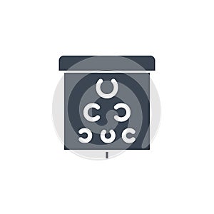 Eye Test related vector glyph icon.