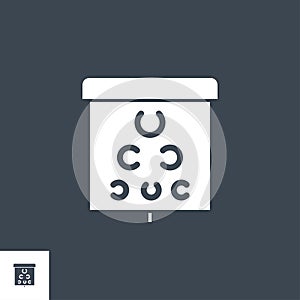 Eye Test related vector glyph icon.