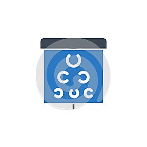 Eye Test related vector glyph icon.