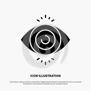 Eye Test, Search, Science solid Glyph Icon vector