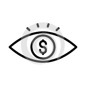 Eye thin line vector icon