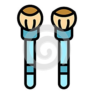 Eye tool brush icon vector flat