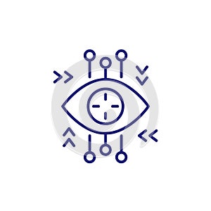 eye tracking, tracker line icon on white photo