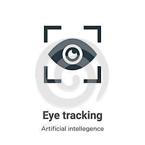 Eye tracking vector icon on white background. Flat vector eye tracking icon symbol sign from modern artificial intellegence and photo