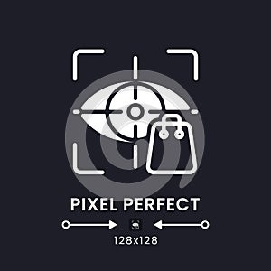 Eye tracking white solid desktop icon