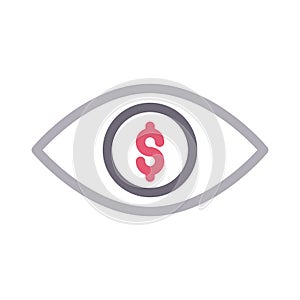 Eye thin color line vector icon