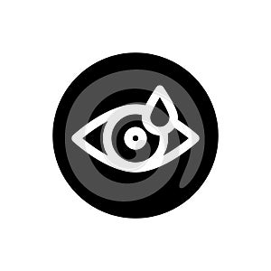 Eye vector icon. Human eye, vision and view illustration sign. Visible, sleep and medicine supervision observe. photo