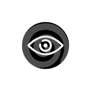 Eye vector icon. Human eye, vision and view illustration sign. Visible, sleep and medicine supervision observe. photo