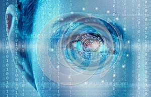 Eye viewing digital information