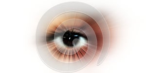 Eye vision. abstract eye with digital circle. futuristic vision science and identification concept.