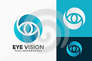 Eye Vision Business Logo Vector Design. Abstract emblem, designs concept, logos, logotype element for template