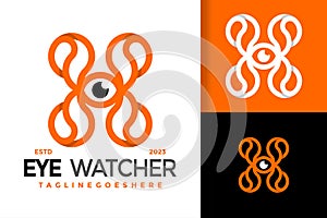 Eye Watcher logo vector icon illustration