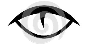 Eye of a wild predatory animal cat reptile, vector eye seeing at night logo tattoo