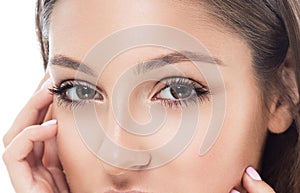 Eye woman eyebrow eyes lashes photo